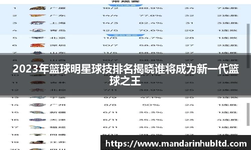 2023年篮球明星球技排名揭晓谁将成为新一代篮球之王